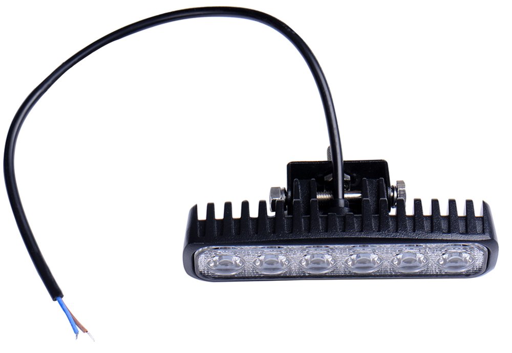 6 piezas 18W LED luz de trabajo Luz Faro Coche Moto Luces 6500K 1800Lumen - Blanco frío