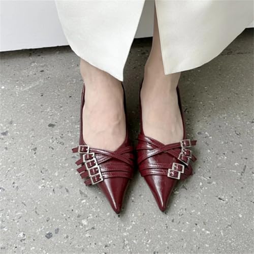 YTR6TW Women's Pointed Toe Flats Shoes Spring Slip On Ballet Pumps3