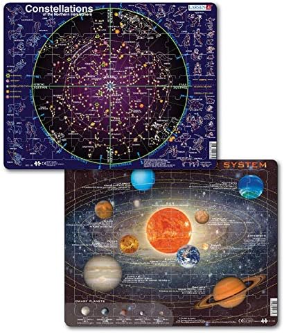 Larsen Puzzles Outer Space Children's Jigsaw Puzzle Set - Pack of 2 Frame & Tray Style Puzzles