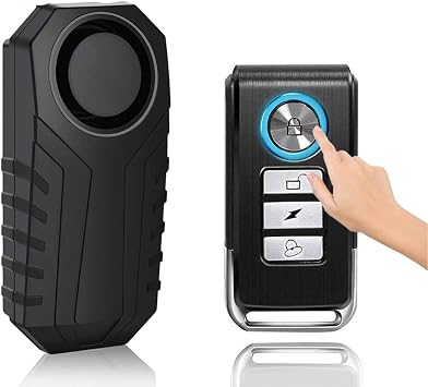 Bicycle Alarm, Wireless Waterproof Anti-Theft Bike Alarm with Remote Control, 7 Level Sensitivity, 113dB Super Loud Sound, for Bicycle/Motorcycle/Window/Electric Tricycle/Door