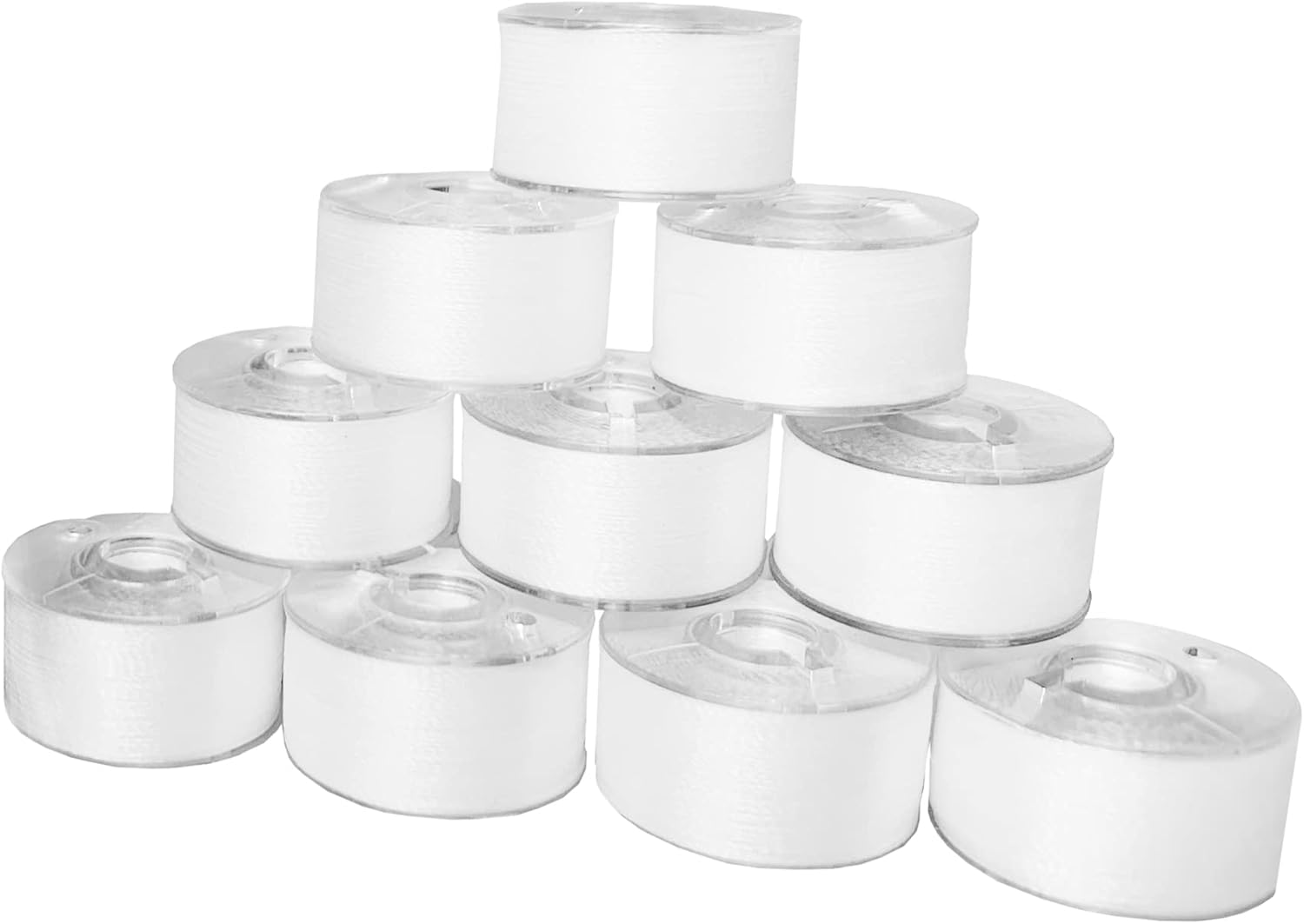 HimaPro 144 PreWound Bobbins for Embroidery and Sewing Machines Class 15 Size A (SA156) Plastic Sided 60 WT Polyester Sewing Thread(144 White)
