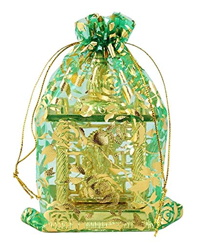 Image of Silk Beingelegant-Large Size Organza Favor Potli Bag Shagun /Return Gift /Dry Fruit Pouches 24X18 Cms Pack of 15 pieces,Multicolor