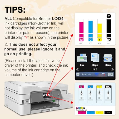 Miss Deer LC424 Schwarz Patronen für Brother LC424 Schwarz kompatibel mit Brother DCP-J1200W DCP-J1200WE Pack