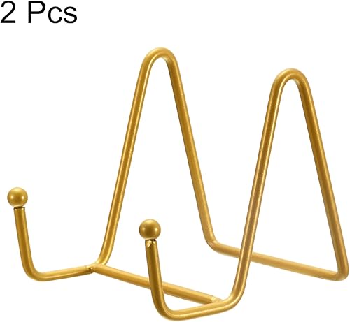 Miniatura 8 de uxcell Soporte de placa para exhibición, 2 soportes de placa de caballete de hierro de 6 pulgadas, soportes de exhibición de placas decorativas de