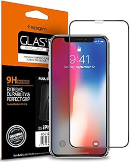 Spigen Full Coverage Tempered Glass Screen Protector for iPhone 11 Pro and iPhone XS and iPhone X - 1 Pack