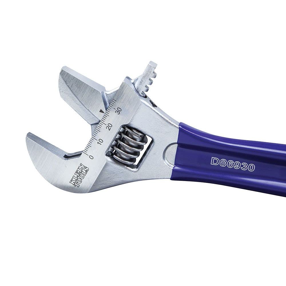 Klein Tools D86930 Clé à pipe/clé à molette réversible avec mâchoire extra-large 2 en 1 de 2,54-1,27 cm, 25,4 cm