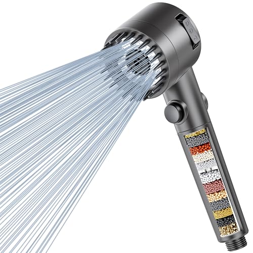 Magichome 20-Layer Filtration Shower Head with 3 Modes, Water Saving Showerhead with ON/Off Switch for Bath, Hard Water Filter Shower Head for Residual Chlorine Remove