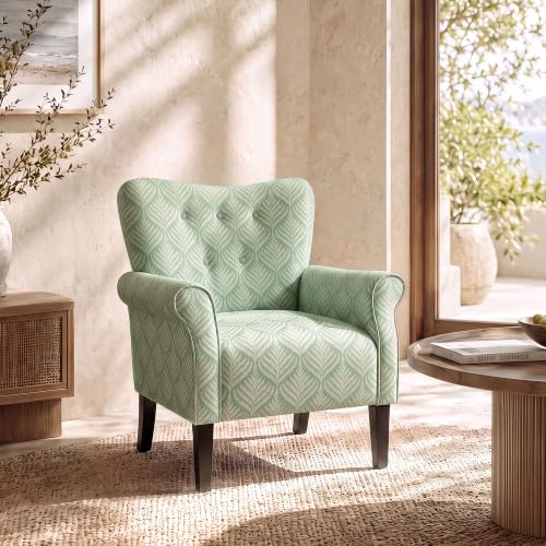 Image of BELLEZE Upholstered Accent Chair - Frond Green