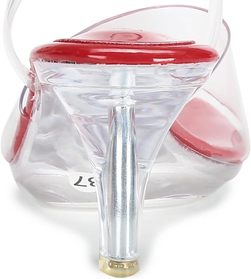 NBUUNBU Clear Strappy Heels For Women Transparent Ankle Strap Platform High Heeled Sandals Sexy Stiletto Comfortable Crystal Dress Shoes Adjustable Buckle Open Toe Pump Mules - Image 8