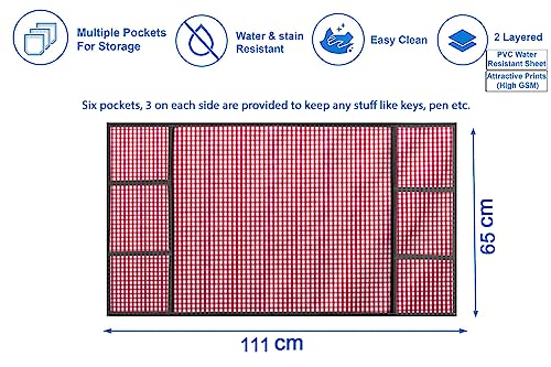 Image of Stylista Refridgerator top Cover Suitable for Samsung RR20A181BU8 /HL, 192 Liter Fridge, Dimension (WXD) 65x111 CM, Pin Check Pattern Pink