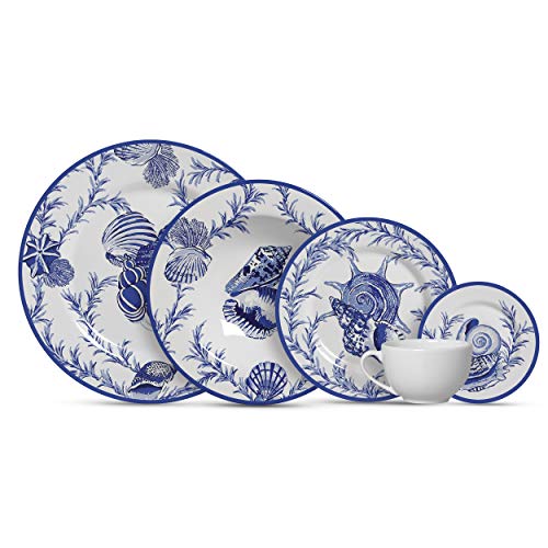 Conjunto Alleanza de 6 Xicaras Chá com Pires Córsega Azul, Padrão