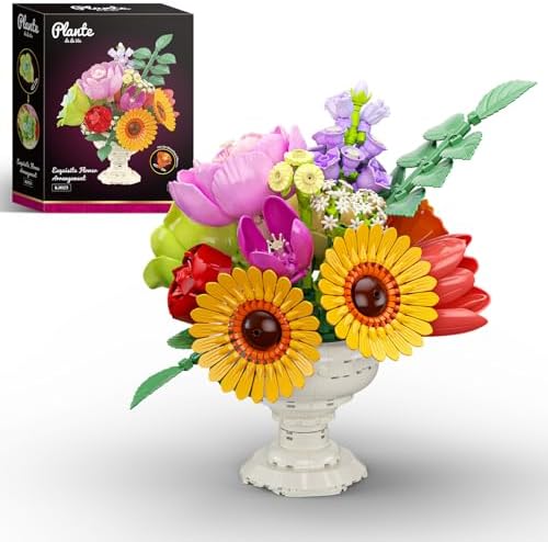 Botanicals Flower Arrangement Building Set, Classic Style Artificial Flower Building Set, Chrysanthemum Building Toy, Gift for Women - Unique Bouquet Collection for Adults