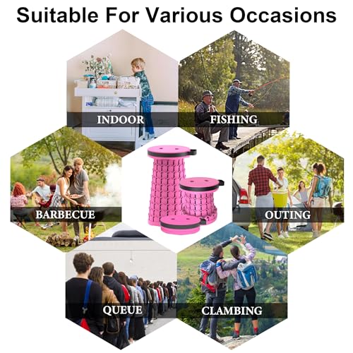 Image of 2026 Upgraded 18.1 inch Portable Folding Stool, Collapsible Stools, 600lbs Max Weight, Lightweight But Sturdy, Telescoping Foldable Camping Stool for Outdoor Fishing Hiking Travel BBQ