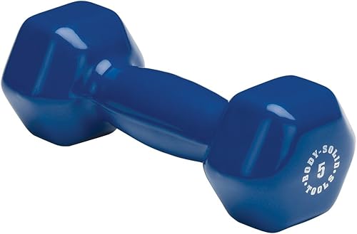 Miniatura 3 de Body-Solid Tools - Mancuerna de vinilo para entrenamiento aeróbico y terapia física, pesas de mano para mujeres, mancuernas hexagonales Rosado,Negro