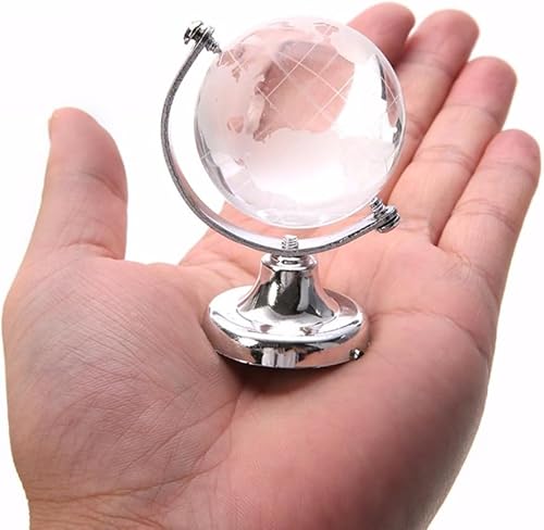 Bola de cristal de globo del mundo 3D, mini mapa en miniatura de esfera redonda transparente con soporte, decoración artística, adorno de