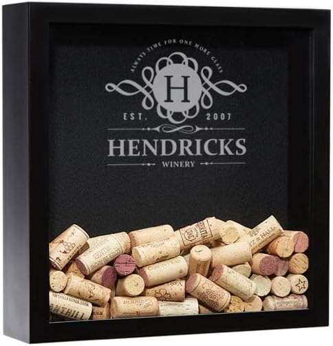 Personalized Wine Cork Holder, Wine Cork Shadow Box, Wine Shadow Box, Wine Cork Display, Wine Gift, Gift for Couple, Wall White 13inch x 13inch x 4inch