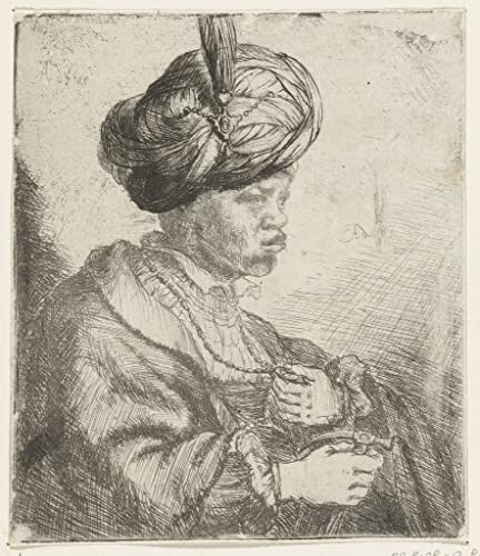Tableau Homme au turban Rembrandt poster déco chambre chic