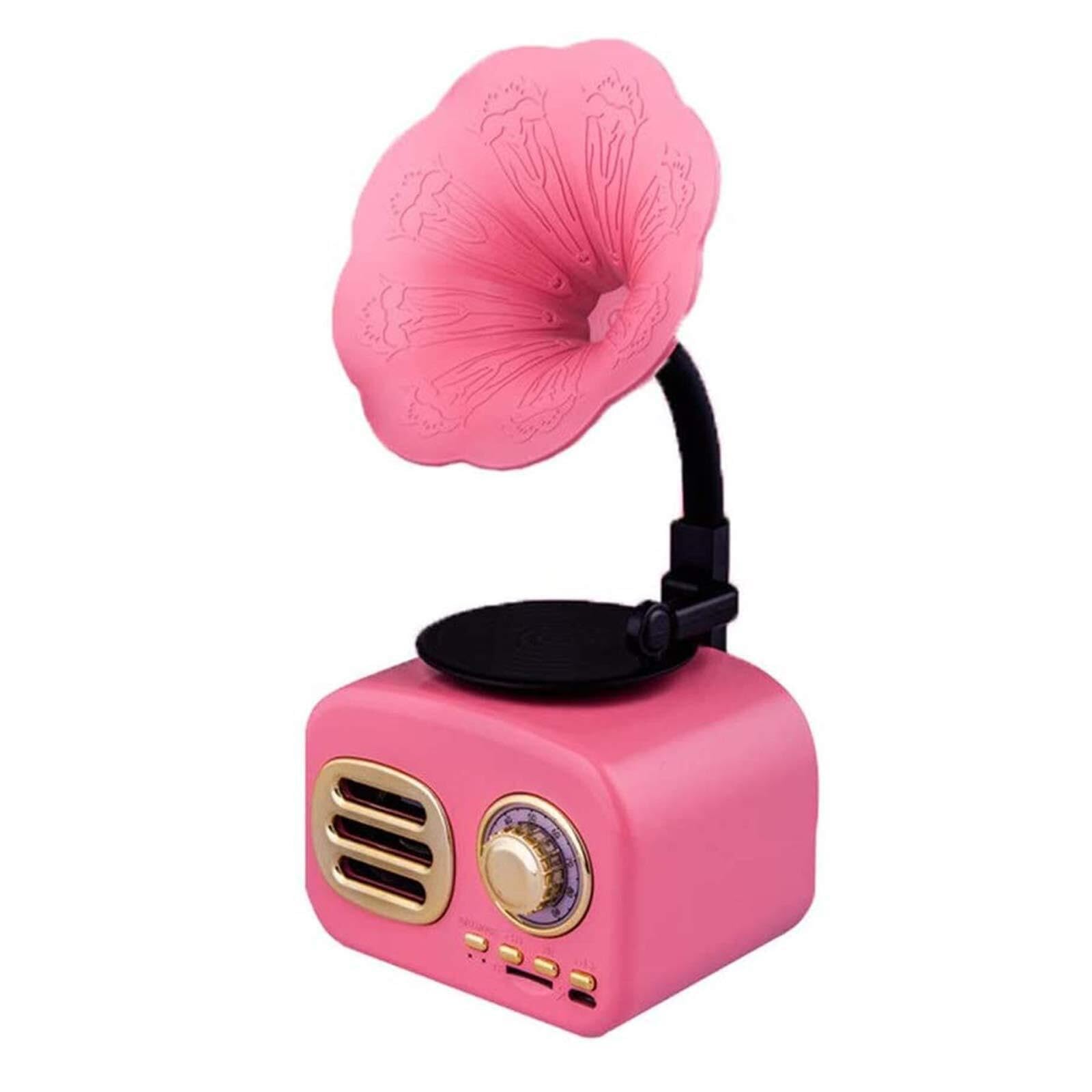 Głośnik Bluetooth – retro gramofon radio z szafą grającą, mini przenośne bezprzewodowe stereo z dźwiękiem HD, Bluetooth 4.1, vintage design do domu i podróży