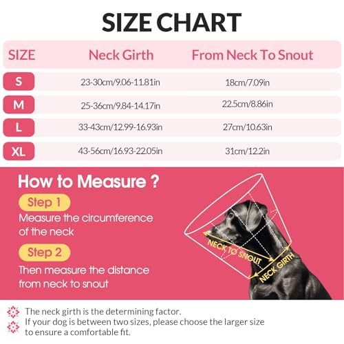 Image of ASENKU Adjustable Dog Cone Collar, Comfortable Cone for Dogs After Surgery, Soft Protective Pet Recovery Collar for Large Medium Small Dogs, Elizabethan Collar Dog Red, M