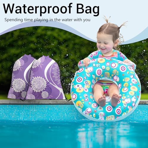 Image of Abstract Flower Gymnastics Grip Bag Purple Drawstring Gym Storage Pouch for Holding