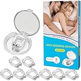Anti Snoring Devices,Snoring Solution Snore Stopper with Adjustable Magnet, Silicone Nose Clip Stop Snoring, Effective to Relieve Snoring, Comfortable and Quieter Sleep, Clear, M