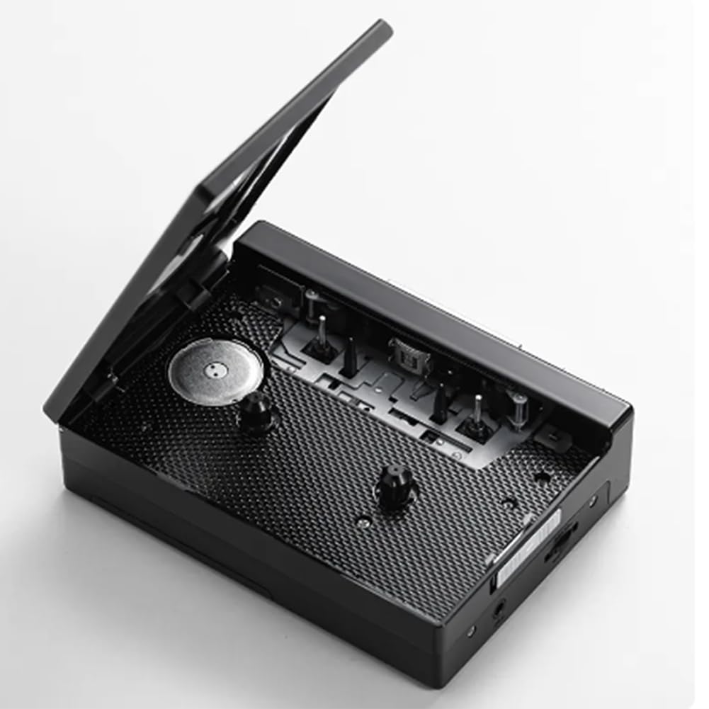 Reproductor de Casete EstéReo Retro Negro Cinta de Casete MúSica Audio Reversa AutomáTica con Bluetooth