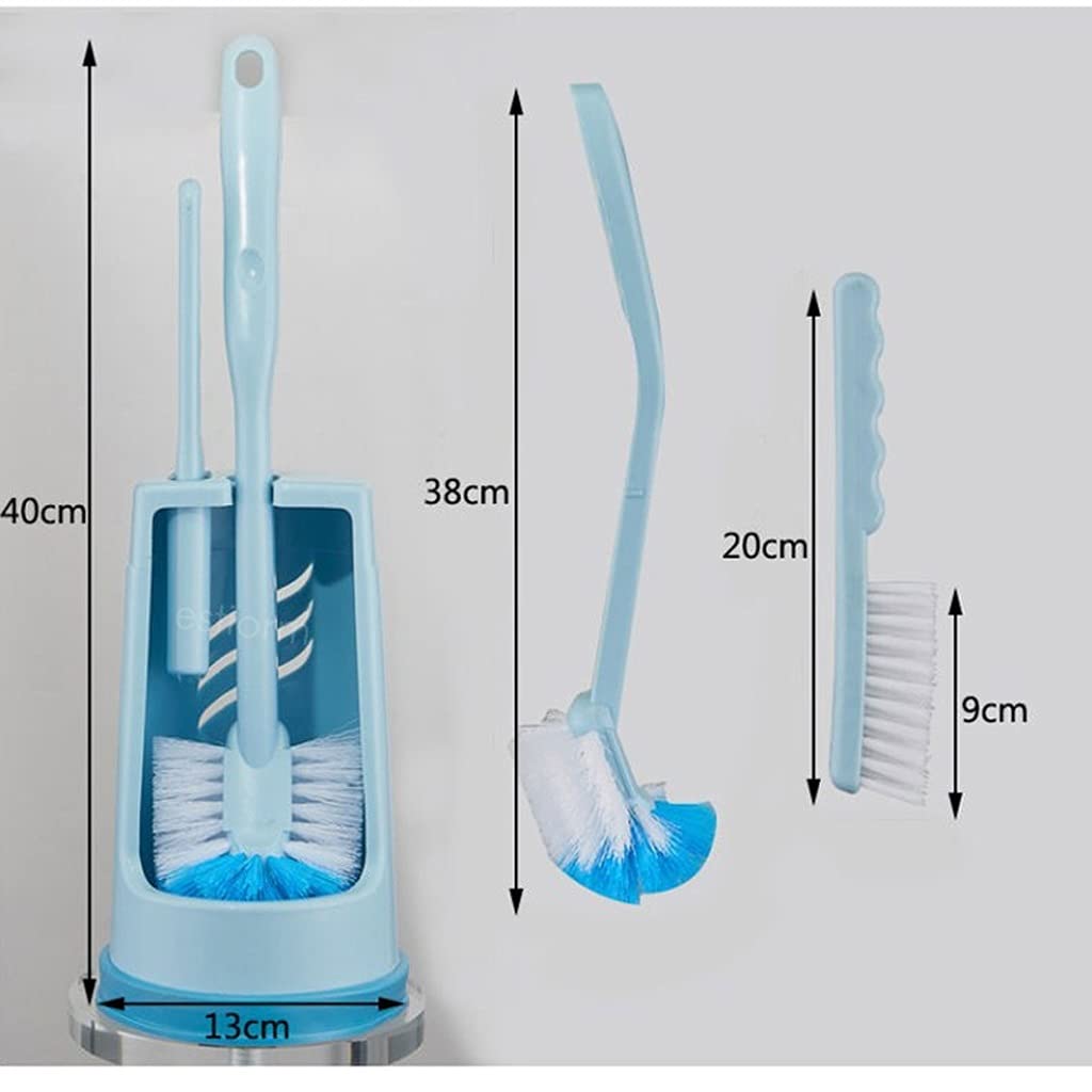 3 en 1 Conjunto de Cepillos de Inodoro, Cepillo de Inodoro Wc con Soporte, Limpiador de Baño/Limpieza de Limpieza para Limpiar la Esquina de Lavado/Green