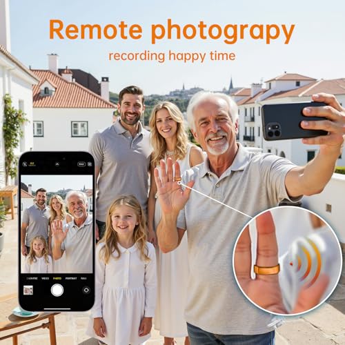 Image of Smart Ring for Women & Men, Health Tracker Ring with Heart Rate, Blood Oxygen,Blood Pressure, IP68 Waterproof Fitness Ring, Sleep Tracker for iPhone and Android, No APP Fee (Orange, 10#)