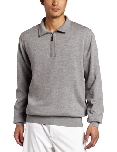 Fairway and Greene Women's Merino Quarter Zip Long Sleeve Windsweater (Light Charcoal, Medium)
