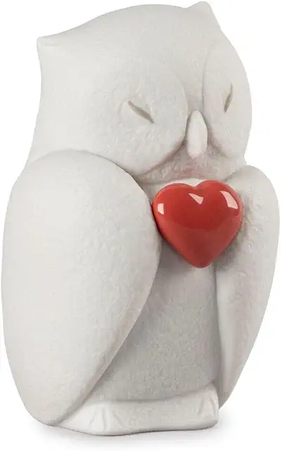 Lladro Bird Figurine: Reese-Intuitive Owl Porcelain Love Figure