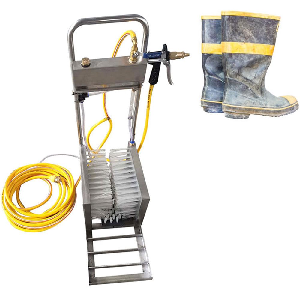 Cepillo Limpiador De Botas con Pistola De Agua | 15 Número De Boquillas De Agua,Limpieza 360°,Cepillos De 3 Lados,Botas De Lluvia,Barro,Nieve,Granja,Rancho,Obra