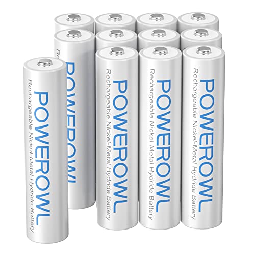 Powerowl単4形充電式ニッケル水素電池12個セット 大容量 自然放電抑制 環境保護（1000mAh、約1200回循環使用可能）の商品画像（Amazon）