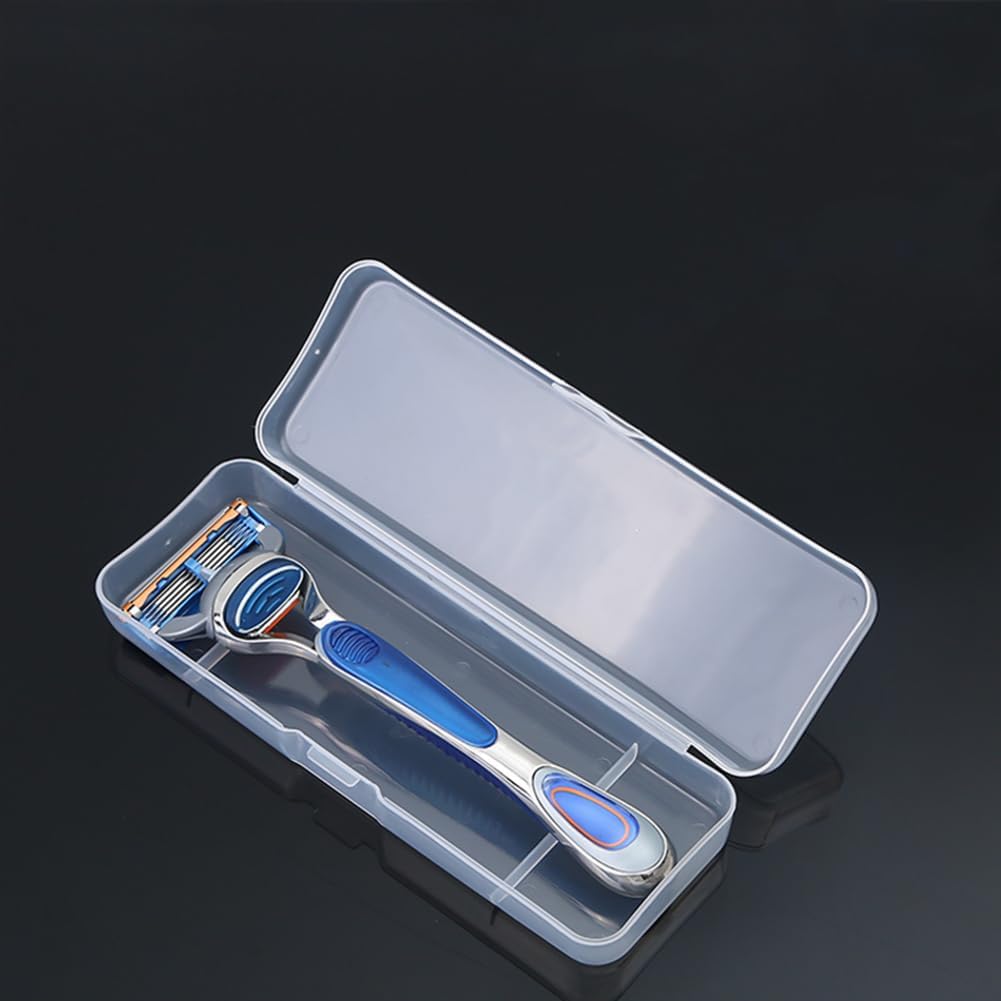 4 PACK White Transparent Shaving Box for Shaver Razor, Container Storage for Manual Razor System, Plastic Box Cover, Razor Protector, Shaving Accessories image 5