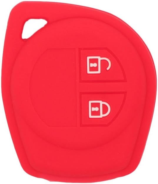 SEGADEN Silicone Cover Protector Case Holder Skin Jacket Compatible with Suzuki 2 Button Remote Key Fob CV4545 Red