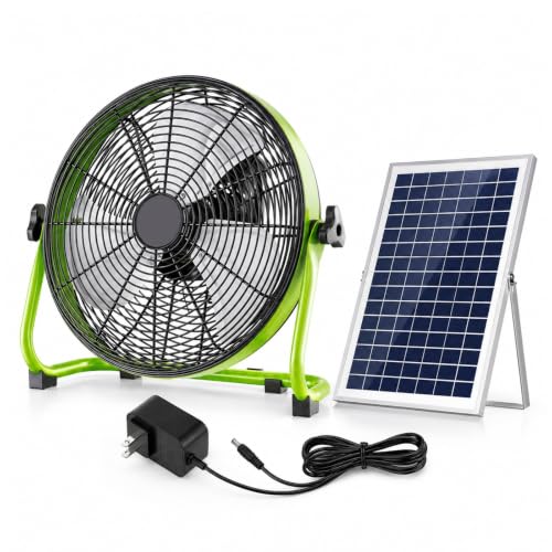 Ventilador solar de metal de 16 pulgadas de alta resistencia con panel de 20W 2