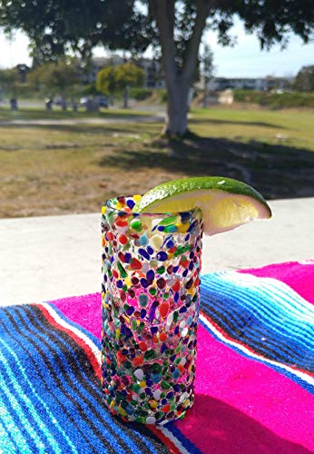 Dos Sueños Hand Blown Mexican Tequila Glasses – Set Of 6 Confetti Design Tequila Shot Glasses (2 Oz Each) #TOP3