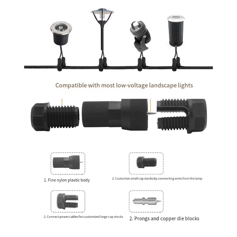 ANNETEE Black Plastic 12-16 AWG Screw Terminal Landscape Lighting Connectors (10 Pack)