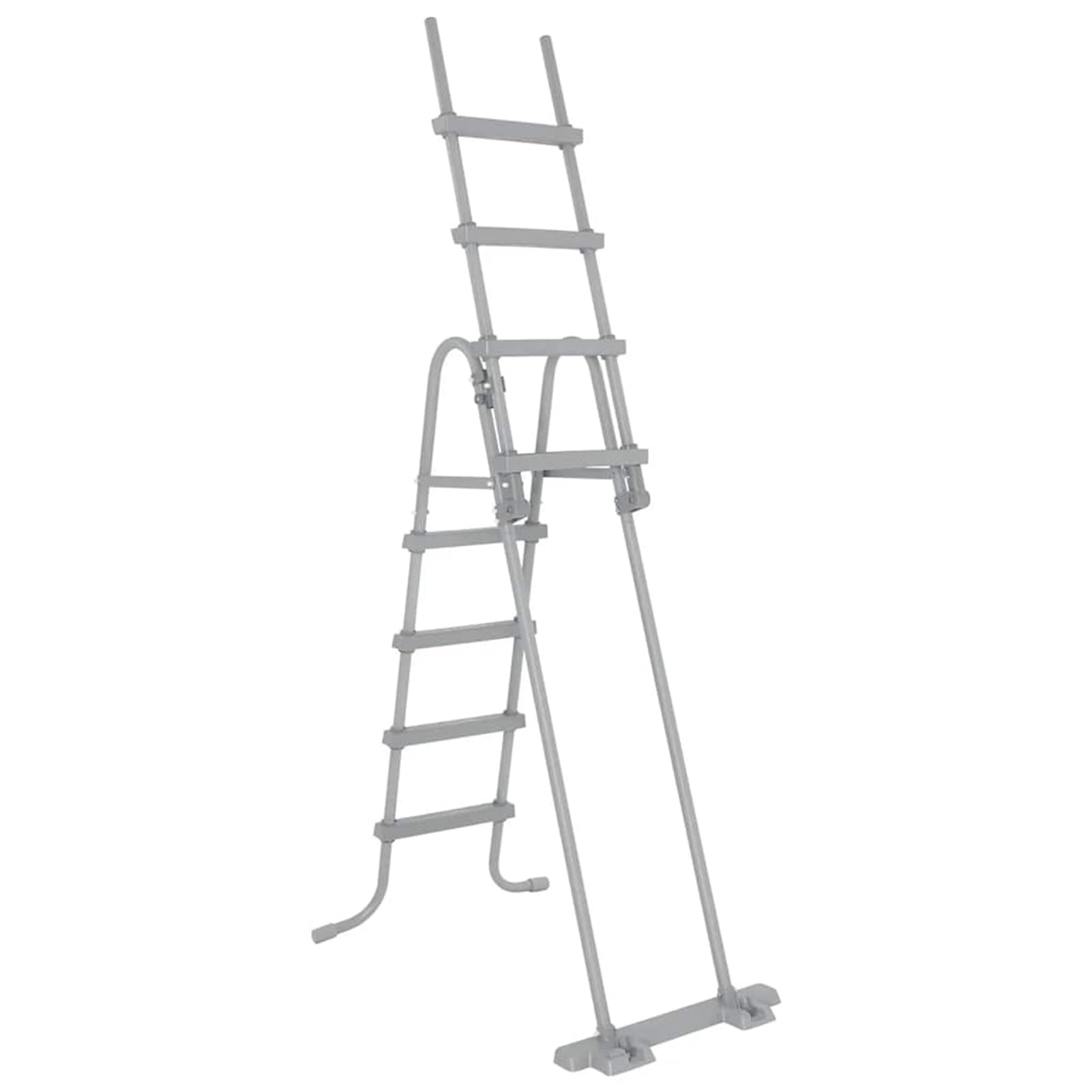 Fasba Escalera de Seguridad para Piscina Flowclear de 4 peldaños: Acceso fácil y Seguro a Piscinas elevadas, Resistente al óxido y con Plataforma Protectora Modelo FCZJ-93340ES