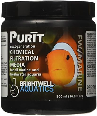 Brightwell Aquatics Purit - Medios de filtración química para acuarios marinos y de agua dulce, 16.9 fl oz por Brightwell Aquatics