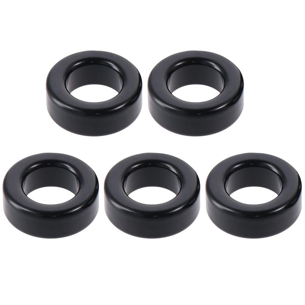 Toroid Core Iron 5Pcs Black Durable 42X24X16mm Ferrite Rings Set Inductor Coil Ring EMI/RFI Filters