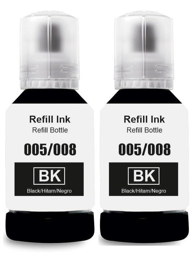 Image of ANG 008 Refill Ink Compatible for Epson L6460 /L6490 /L6550 /L6570 /L6580 /L11160 /L15150 /L15160 Printers (Black x 2)