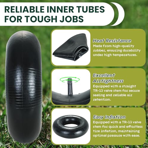 AMGSH 2 Pack 15x6.00-6\" Inner Tubes, Heavy Duty Replacement Lawn Mower Tire Tubes with TR-13 Valve Stem, Inner Tubes Ideal for Yard Tractors, Wheelbarrows, Snow Blowers, ATVs, Go Karts, Golf Carts