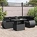 IKAYAA 6-TLG Polyrattan Lounge mit Verstellbare Gartentisch, Gartenlounge XXL mit Stauraum Gartenlounge Outdoor Terrassenmöbel außen Polyrattan Gartenmöbel Set Ecklounge Schwarz Type 19