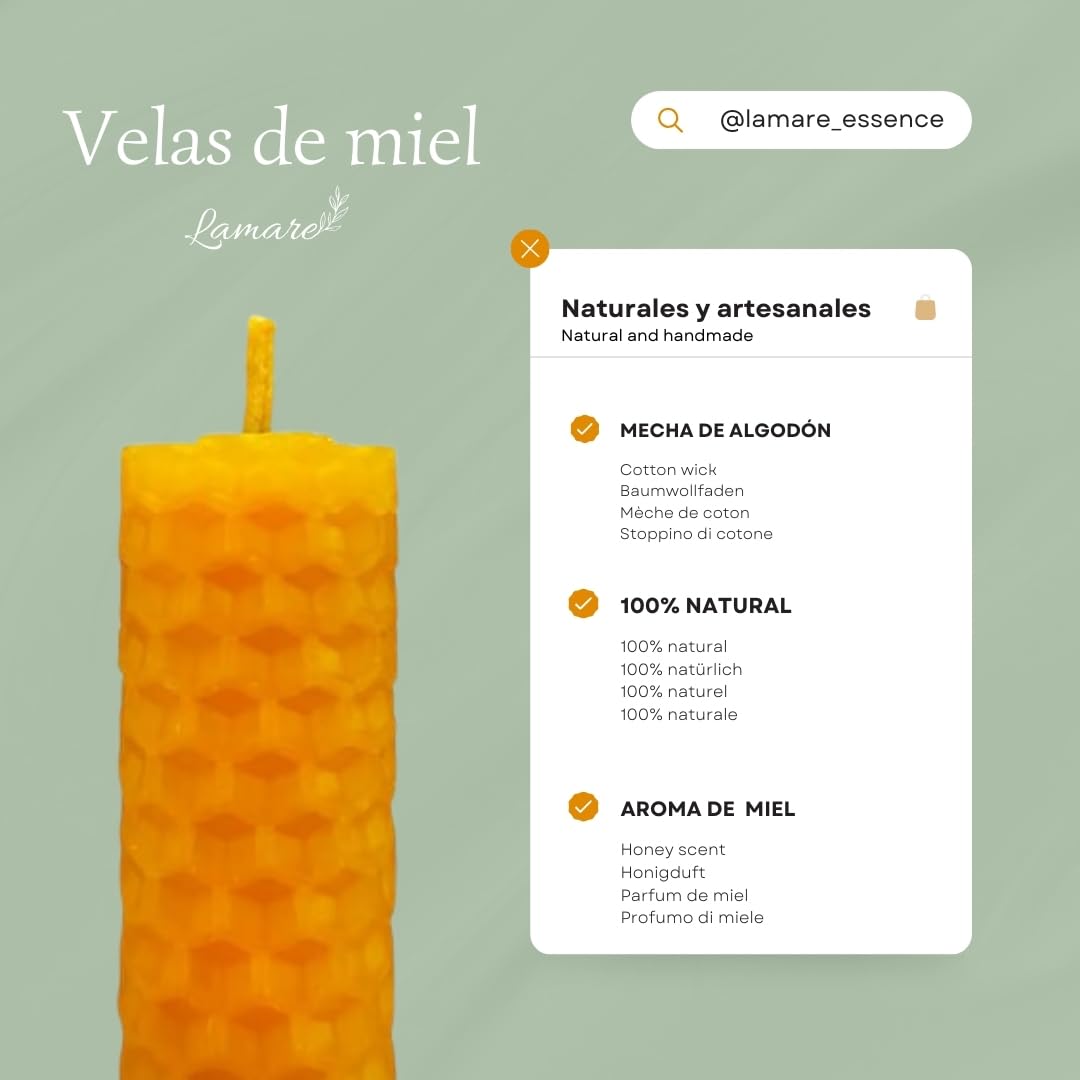 Candele Votive In Pura Cera D'Api Americana - Confezione Da 4 - 15 Ore Di Combustione Cad., Profumo Naturale Di Miele