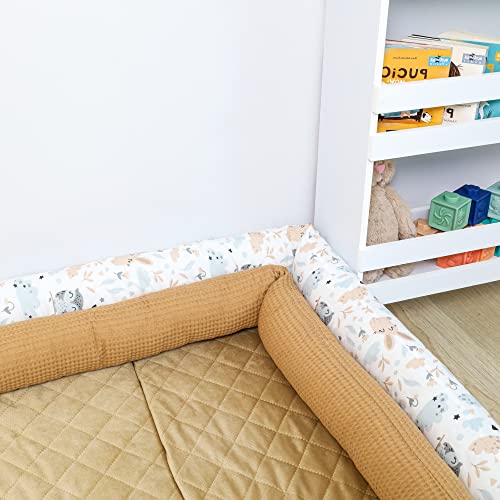 Totsy Baby Seitenschläferkissen Bettschlange Body Pillow 200 cm Baumwolle - Kopfkissen lang Bettrolle Schlafkissen Nackenrolle Kissen Eulen – Bild 7