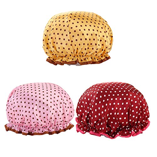 Shower Cap Luxury Shower Cap for Women, Reusable, XL, Sustainable Shower Caps, Double Deck Waterproof Shower Cap