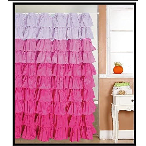 Pink Ruffle Curtains Amazon Com