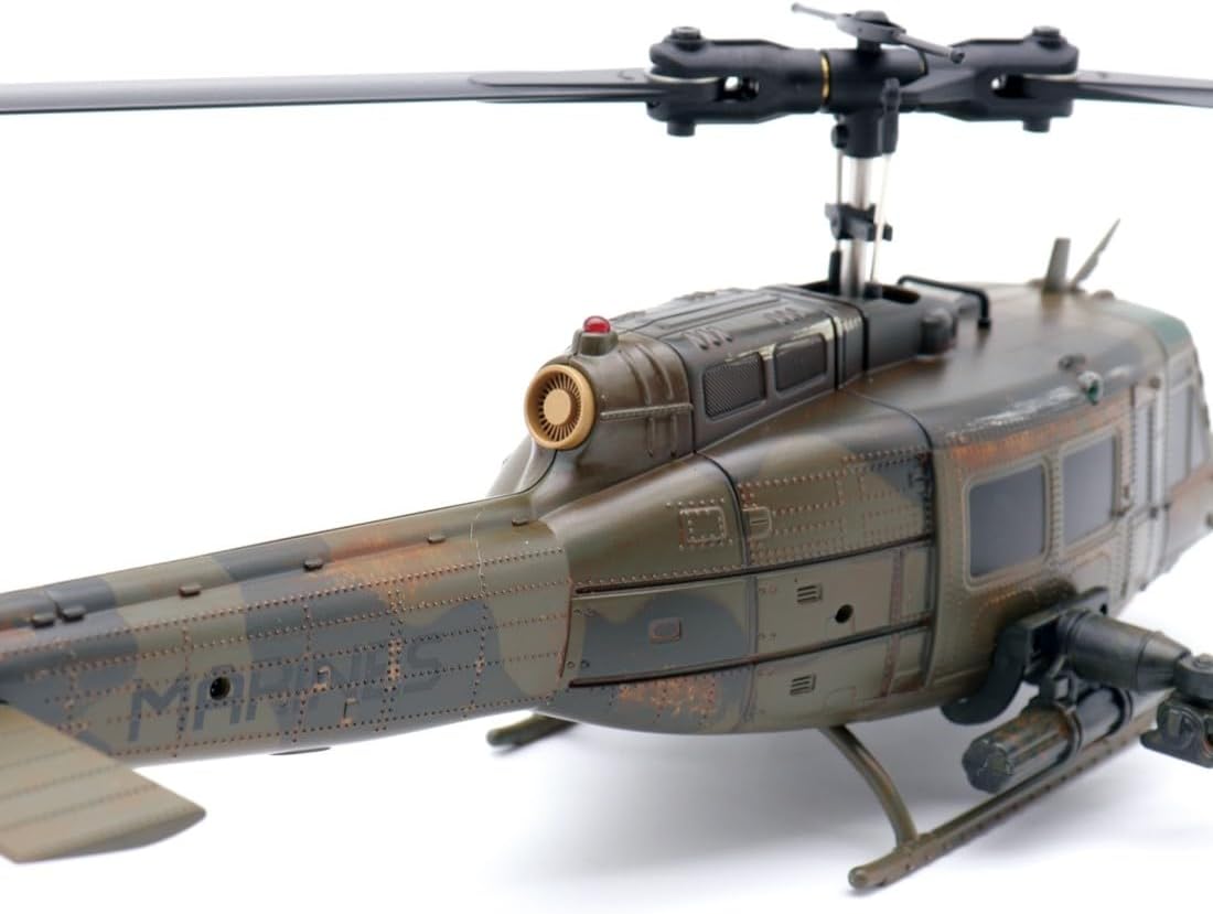 RC ERA C032 RC Military Helicopter, 1/48 Scale 2.4G 6CH UH-1 Huey Remote Control Aircraft Model with 6-Axis Gyroscope Stabilized, Altitude Hold & Optical Flow for Adults - 1Battery