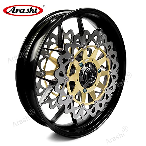 Arashi Front Rear Wheel Rims And Brake Disc Rotors For Honda Cbr1000Rr 2006-2016 Motorcycle Replacement Accessories Cbr 1000 Rr Cbr1000 1000Rr Gloss Black 2007 2008 2009 2010 2011 2012 2013 2014 2015 #TOP3