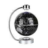 Leuchtglobus Magnetische Schwebender Globus Weltkugel LED Beleuchtung Levitation Rotation Büro Deko 8 Zoll (Schwarz)